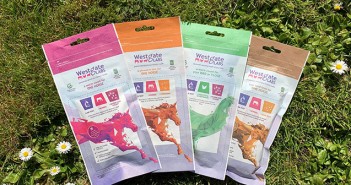 Westgate Labs celebrates first year of compostable retail packs Westgate Labs – pouch-selection-on-grass