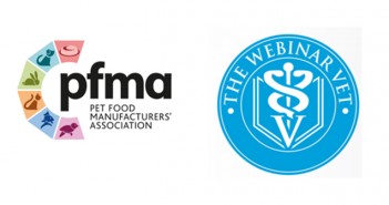 Take part in next week’s Pet Obesity Awareness Day webinar PFMA and The Webinar Vet logos